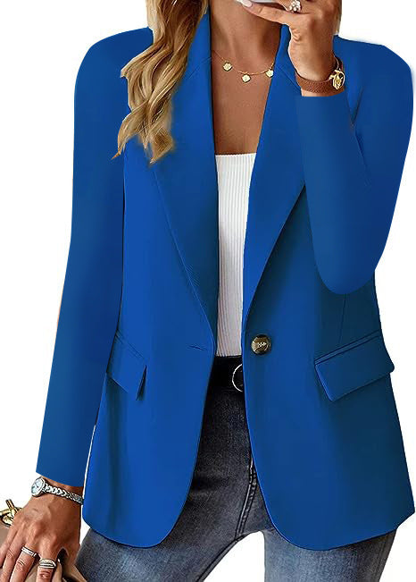 Street-Wave Women's Elegant Blazer With Structured Design And Practical Pockets For Modern Professionals