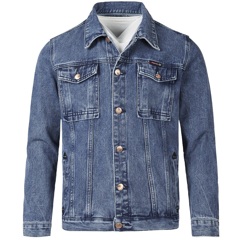 Street-Wave Denim Jacket For Men Slim Fit With Practical Pockets And Rugged Rivets