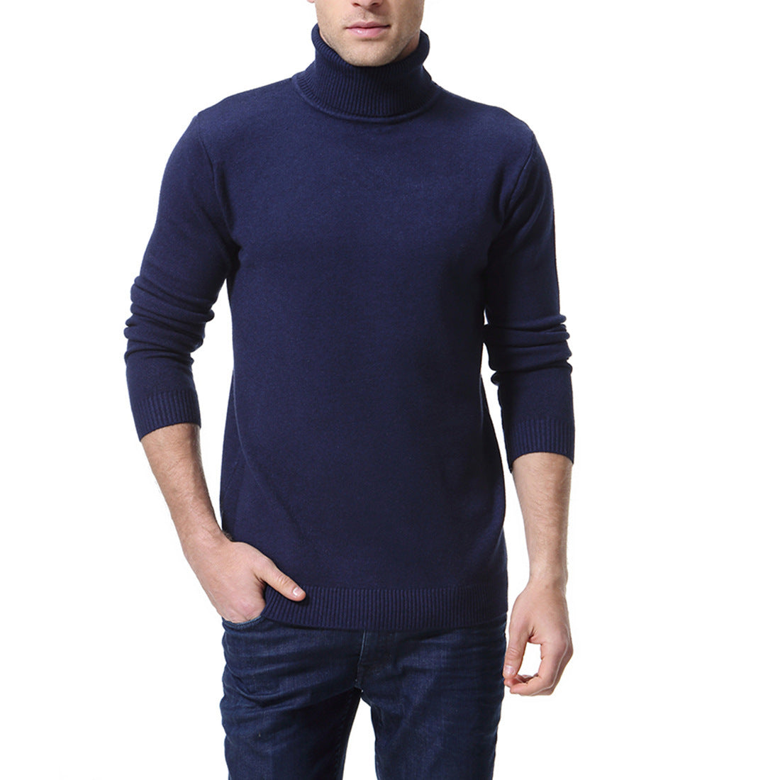 Men's Fine Cotton Turtleneck Sweater Street Wave Soft Comfort For Everyday Wear Premium Warmth