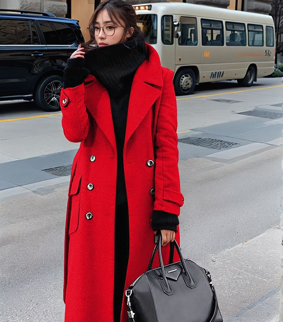 Streetwave Womens Trendy Long Coat With Fashionable Lapel For Everyday Chic And Comfort