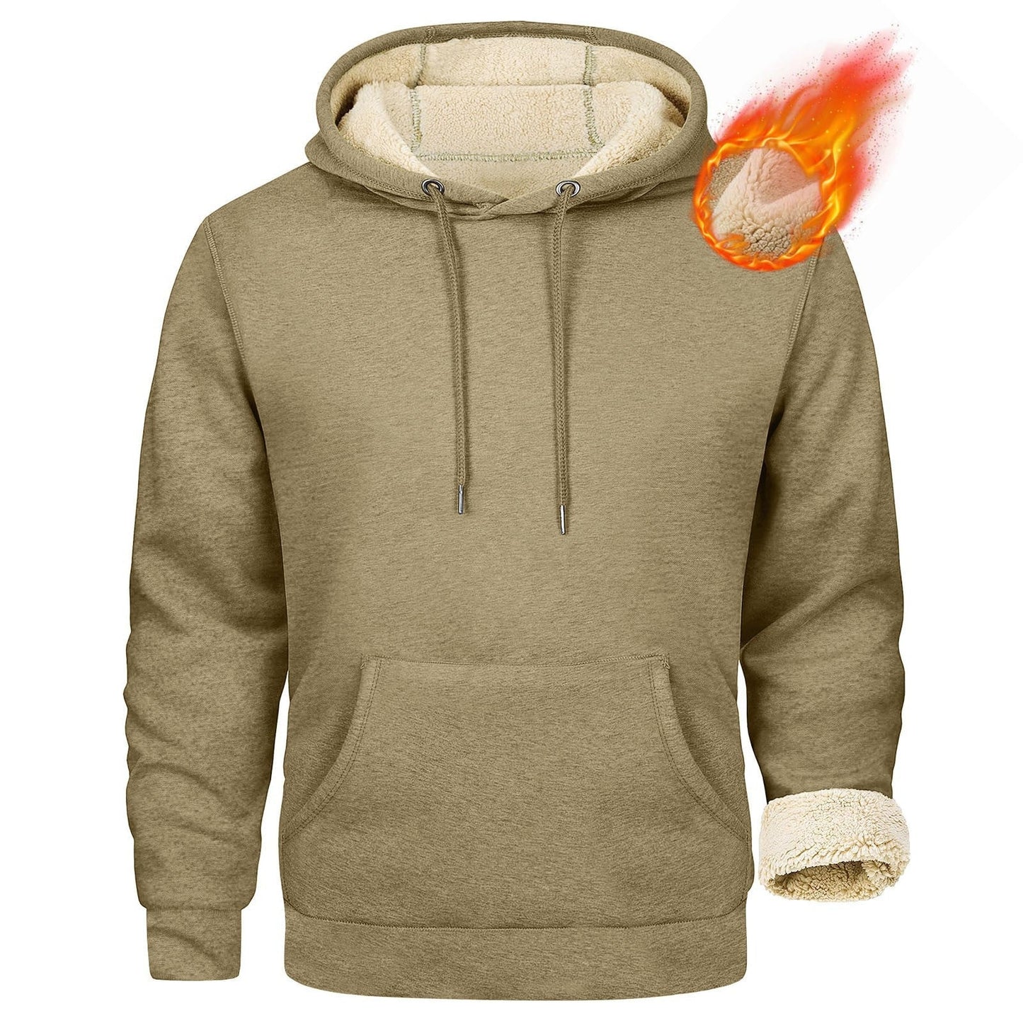 Street Wave Mens Fleece Hoodie With Cozy Sherpa Lining For Cold Weather Comfort All Day Warmth