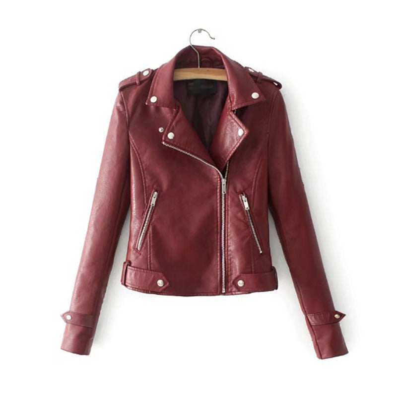 Street Wave Women's Faux Leather Biker Jacket With Trendy Cut For Modern Style And Confidence