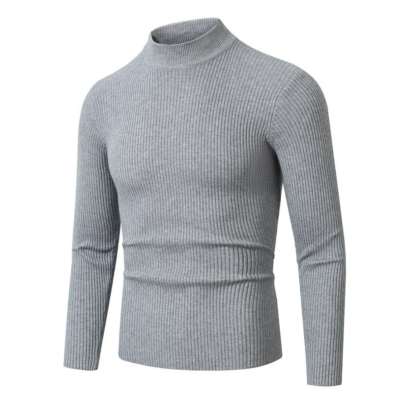 Streetwave Mens Ribbed Turtleneck Sweater Premium Warm Knit Ideal For Cold Days And Layering