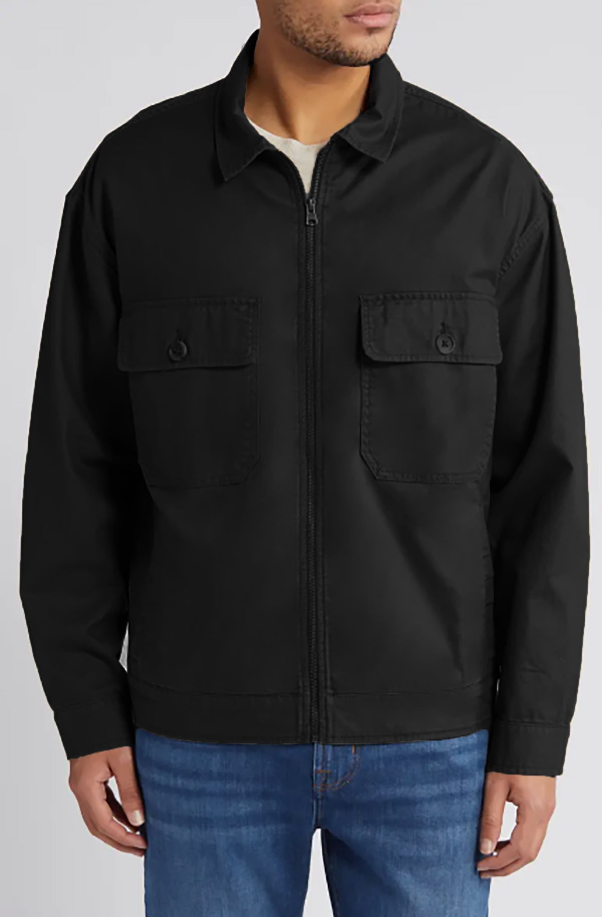 Street-Wave Mens Casual Utility Jacket With Chest Pockets For Everyday Comfort And Durability