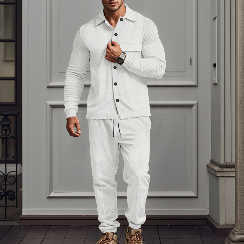 Street Wave Mens Pajama Set Casual Sleepwear With Elegant Button Details For Relaxing Nights