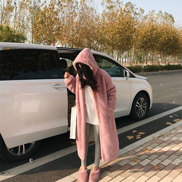 Street-Wave Women Cozy Oversized Coat With High Collar And Side Pockets Plush Warmth