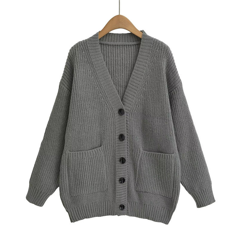 Damen Strickjacke mit großzügigen Taschen und Knopfdetails Street-wave - Street-wave