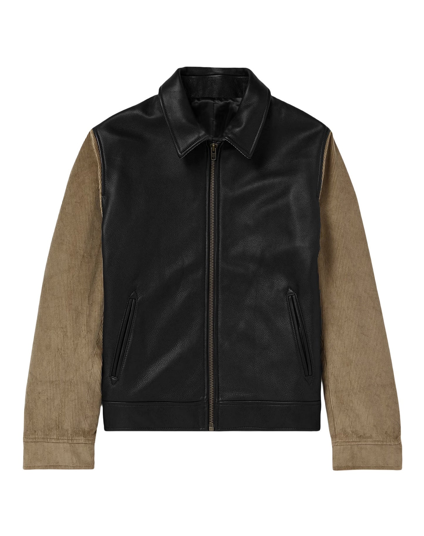 Street-Wave Men's Hybrid Jacket With Leather-Look Panels And Textured Sleeves For Urban Style And All Day Comfort