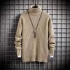 Street-Wave Mens Ribbed Turtleneck Sweater - Cozy Modern Knit for Style Minded Men