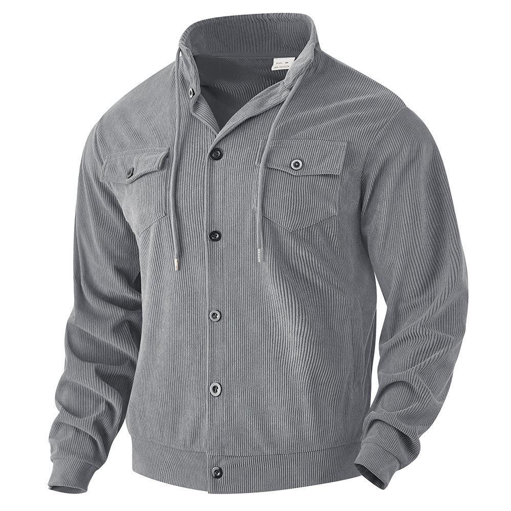 Street-Wave Men's Corduroy Jacket With Practical Chest Pockets For Versatile Everyday Style