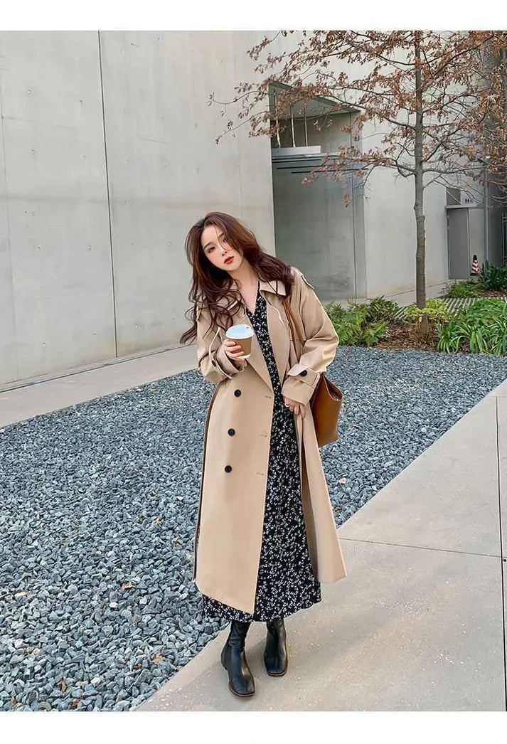 Street-Wave Kornelia Double Breasted Trench Coat For Women Timeless Elegance And Cozy Protection