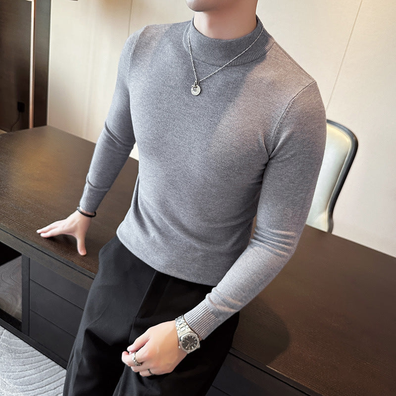 Street-Wave Men's High-Neck Sweater With Elegant Modern Fit For Stylish Casual And Office Wear