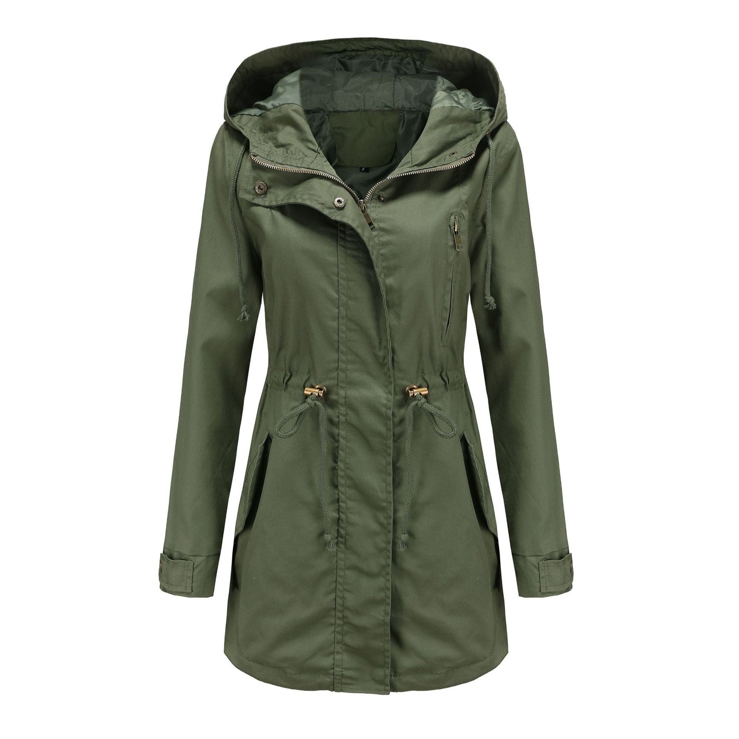 Streetwave Womens Functional Jacket With Adjustable Waist And Zipper Water Repellent Breathable All Weather Coat