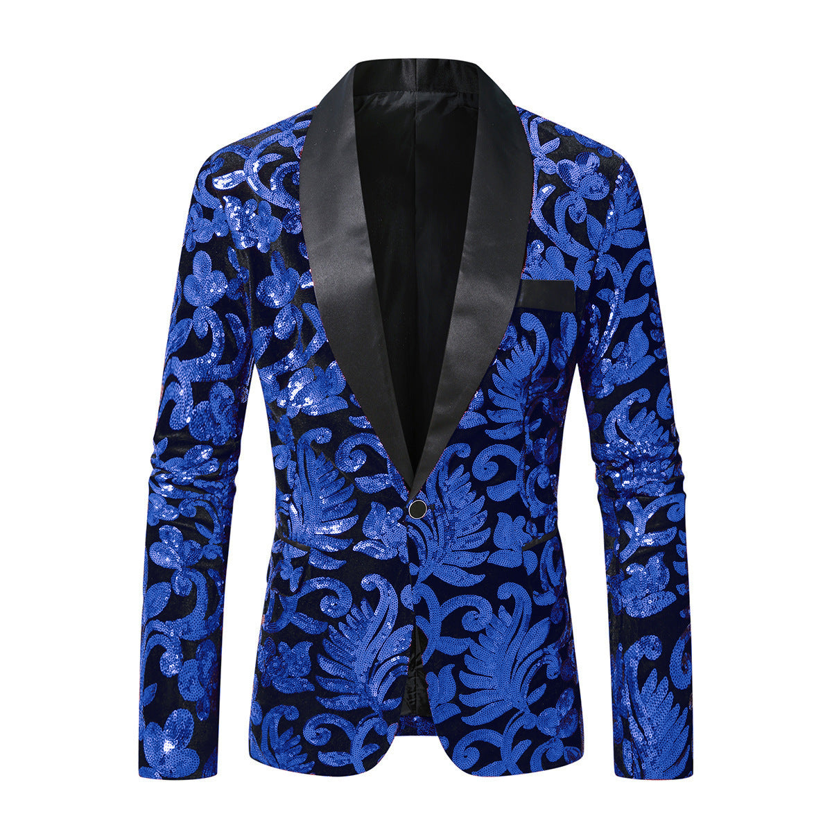 Street Wave Glittering Floral Sequin Blazer For Men Bold Showstopping Party Jacket