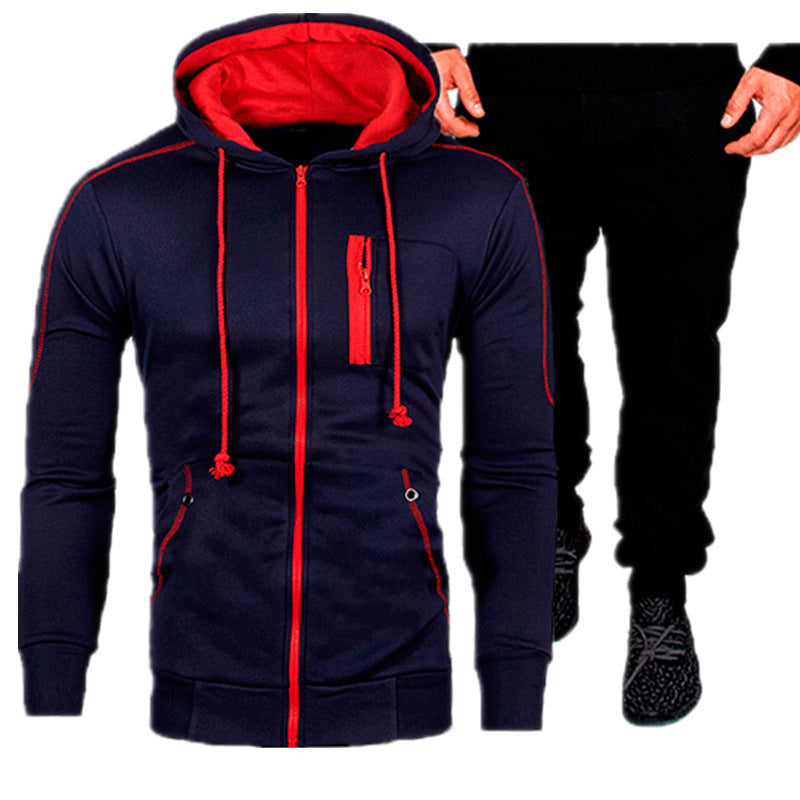 Mens Hoodie And Joggers Set Street-Wave Breathable Cotton Blend For Active Lifestyle