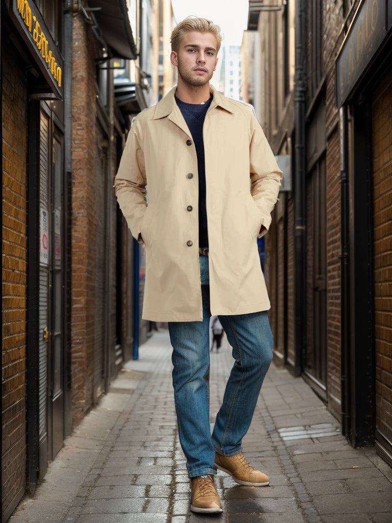 Street-Wave Weatherproof Men's Transitional Jacket With Practical Pockets All-Season