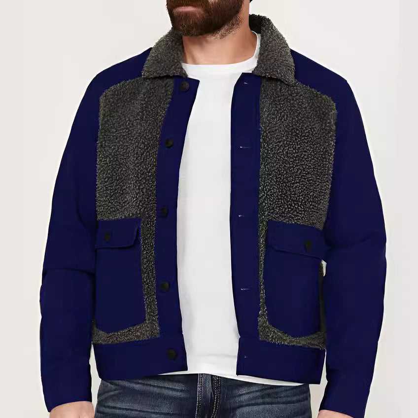 Street-wave Oversized Men's Jacket With Soft Fleece Lining And Practical Pockets