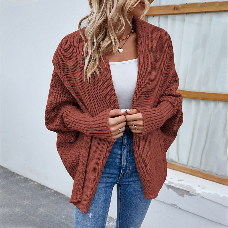 Streetwave Womens Knit Cardigan Open Front With Voluminous Sleeves For Everyday Comfort and Style