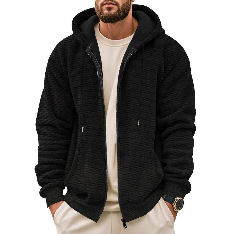 Street-Wave Breathable Hooded Jacket For Active Men With Innovative Textured Fabric