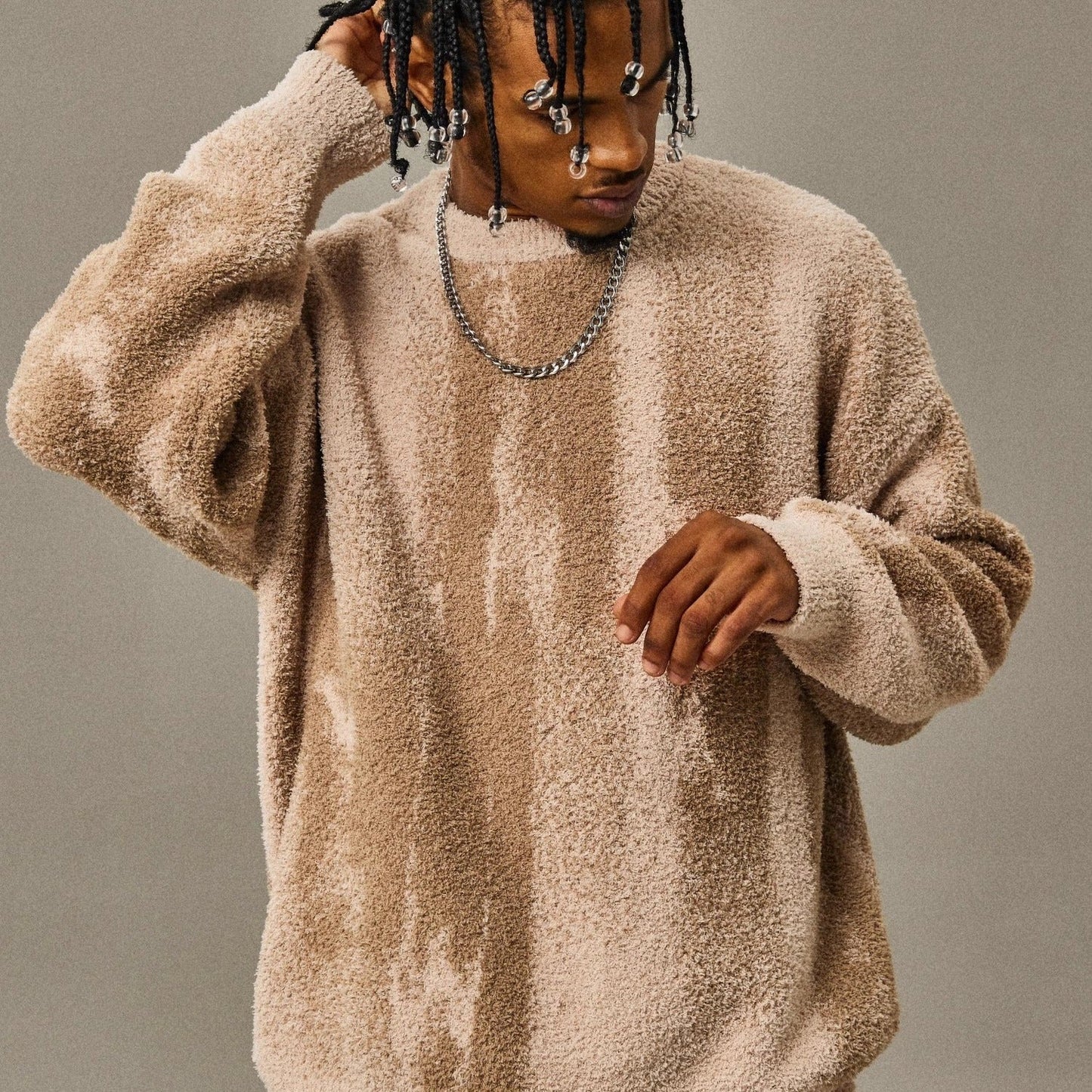 Street Wave Graphic Knit Cardigan Soft Cozy Comfort For Men Versatile Everyday Streetwear Must Have
