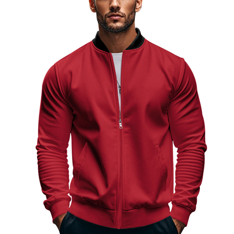 Street-wave Mens Stylish Sport Jacket With High Collar And Practical Pockets For Outdoor Activity