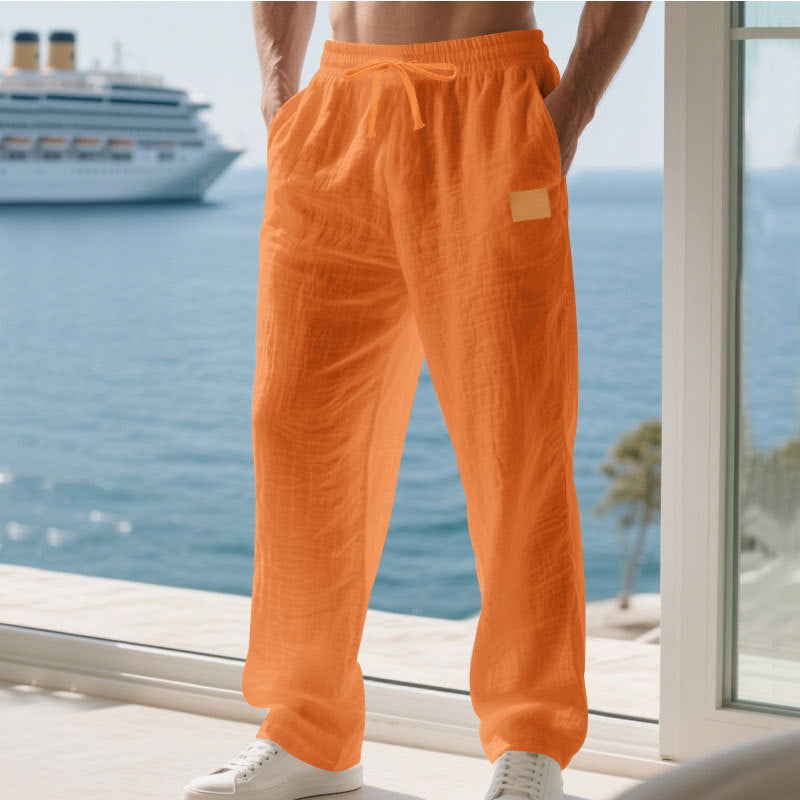 Streetwave Mens Lightweight Linen Summer Pants Breathable Comfort For Warm Weather