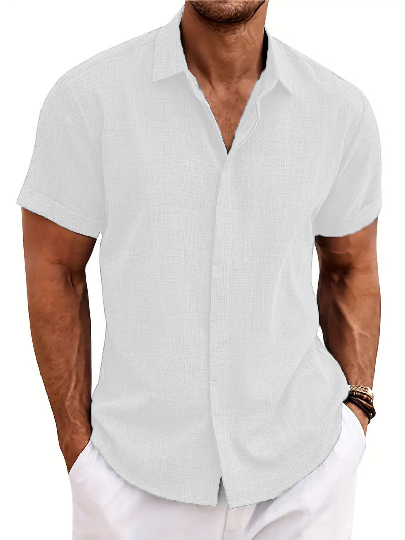 Street Wave Heidi Mode Linen Short Sleeve Shirt Tie Dye Lightweight Casual Comfort For Men