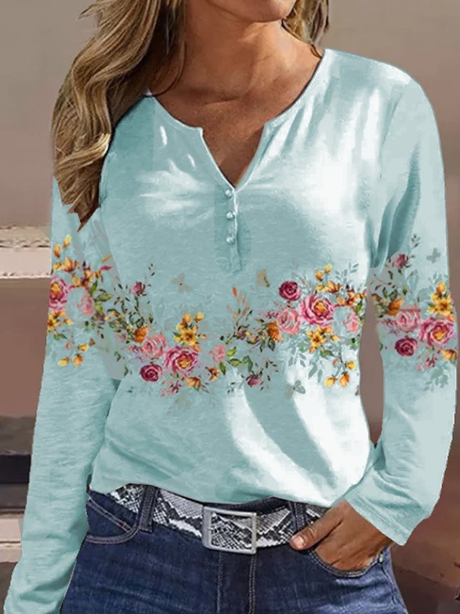 Floral Long Sleeve Shirt For Women By Street-Wave With Button Details And Soft Breathable Fabric