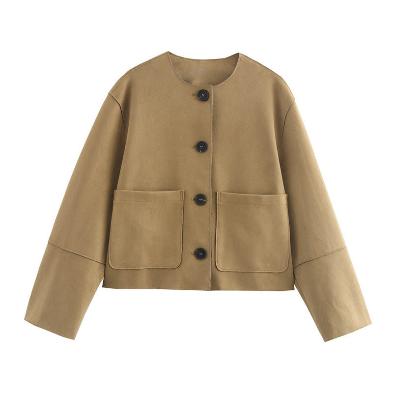 Street Wave Womens Casual Short Jacket With Practical Pockets For All Day Comfort