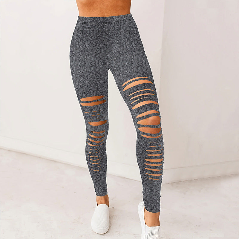 Street Wave Womens Ripped Leggings With Breathable Fabric For Active Women Athletes