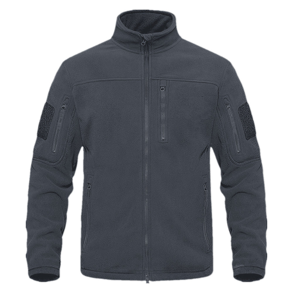 Mens Fleece Jacket Street-Wave With Versatile Pockets And High Collar For Outdoor Enthusiasts