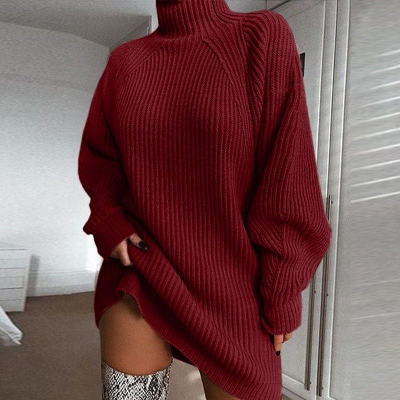 Streetwave Womens High Neck Ribbed Knit Sweater Cozy Warmth For Women Chic Winter Layering Essential