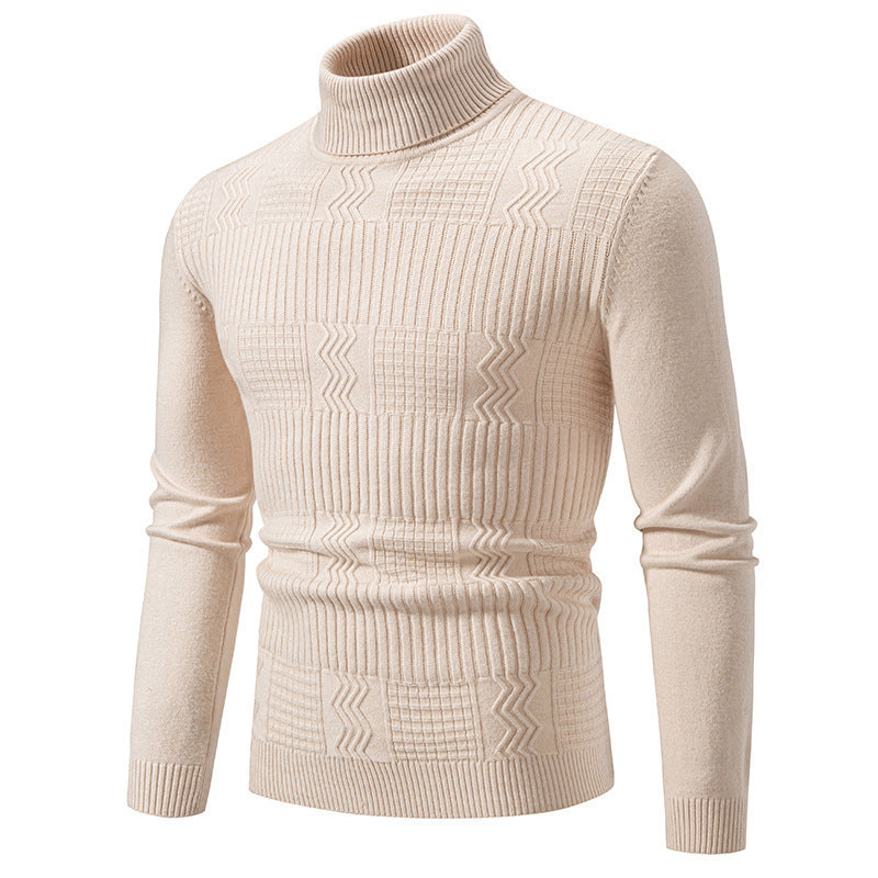 Mens Turtleneck Sweater With Structured Knit Design Premium Cotton Streetwave For Stylish Comfort