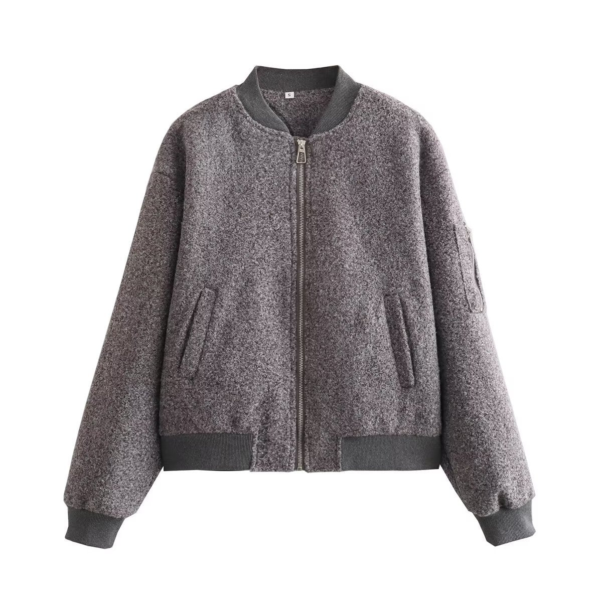 Streetwave Womens Wool Blend Bomber Jacket Cozy Warmth And Durable Comfort For Women