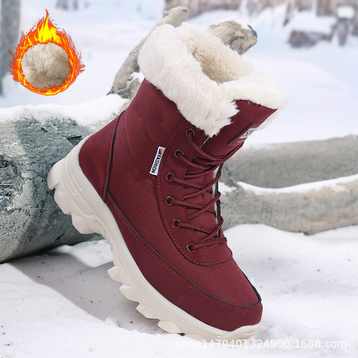 Street-wave Women's Thermal Winter Boots with Insulated Lining and Slip Resistant Sole
