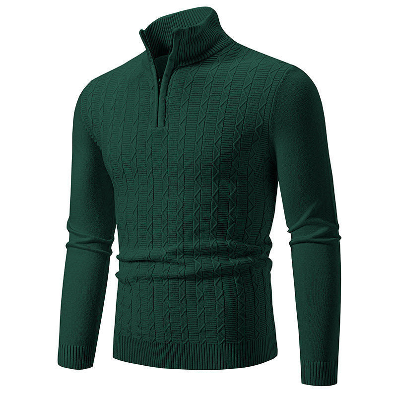 Streetwave Mens Cable Knit Zip Neck Sweater Warm And Stylish Knitwear For Cold Weather