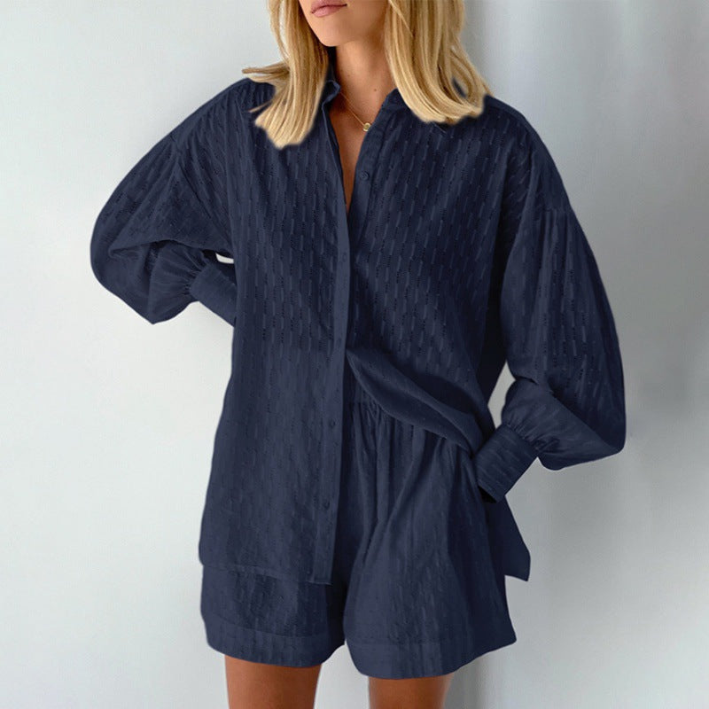 Street-Wave Womens Loose Shirt And Shorts Set With Airy Lightweight Fit For Summer Comfort