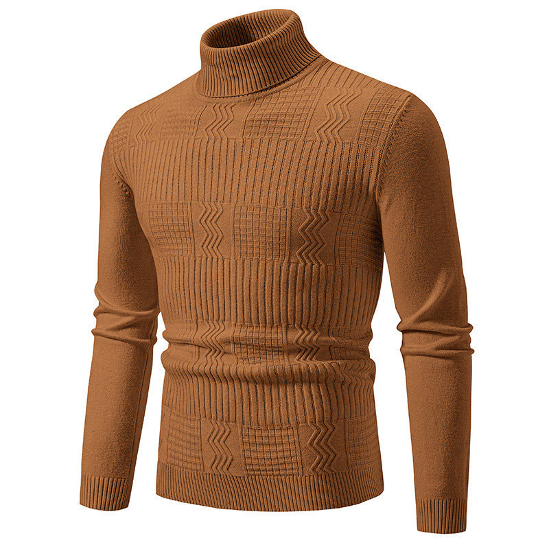 Mens Turtleneck Sweater With Structured Knit Design Premium Cotton Streetwave For Stylish Comfort