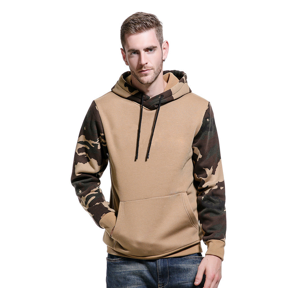 Street-Wave Mens Camouflage Hoodie With Kangaroo Pocket Critical Warmth And Modern Design