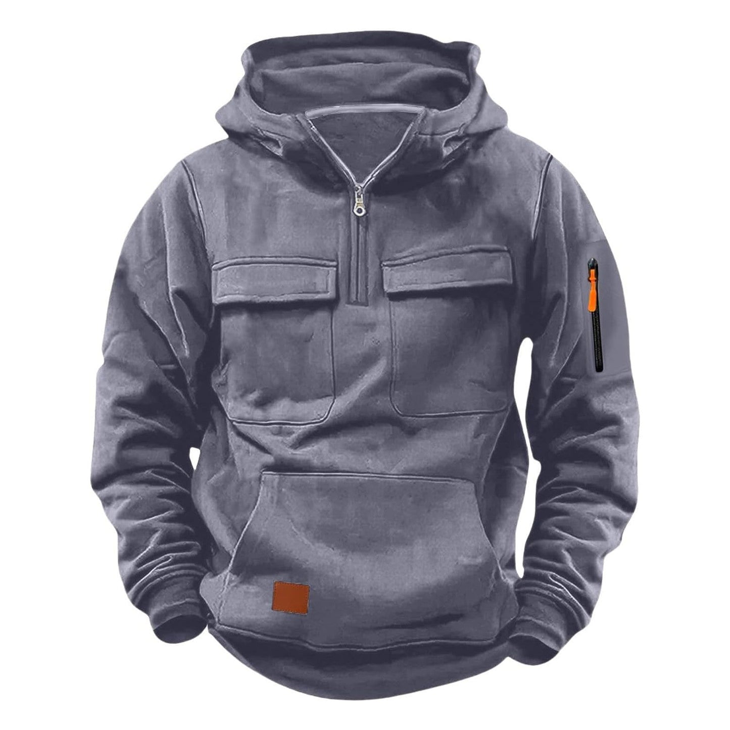 Street-Wave Men's Functional Hooded Zip Jacket With Practical Pockets For Active Men
