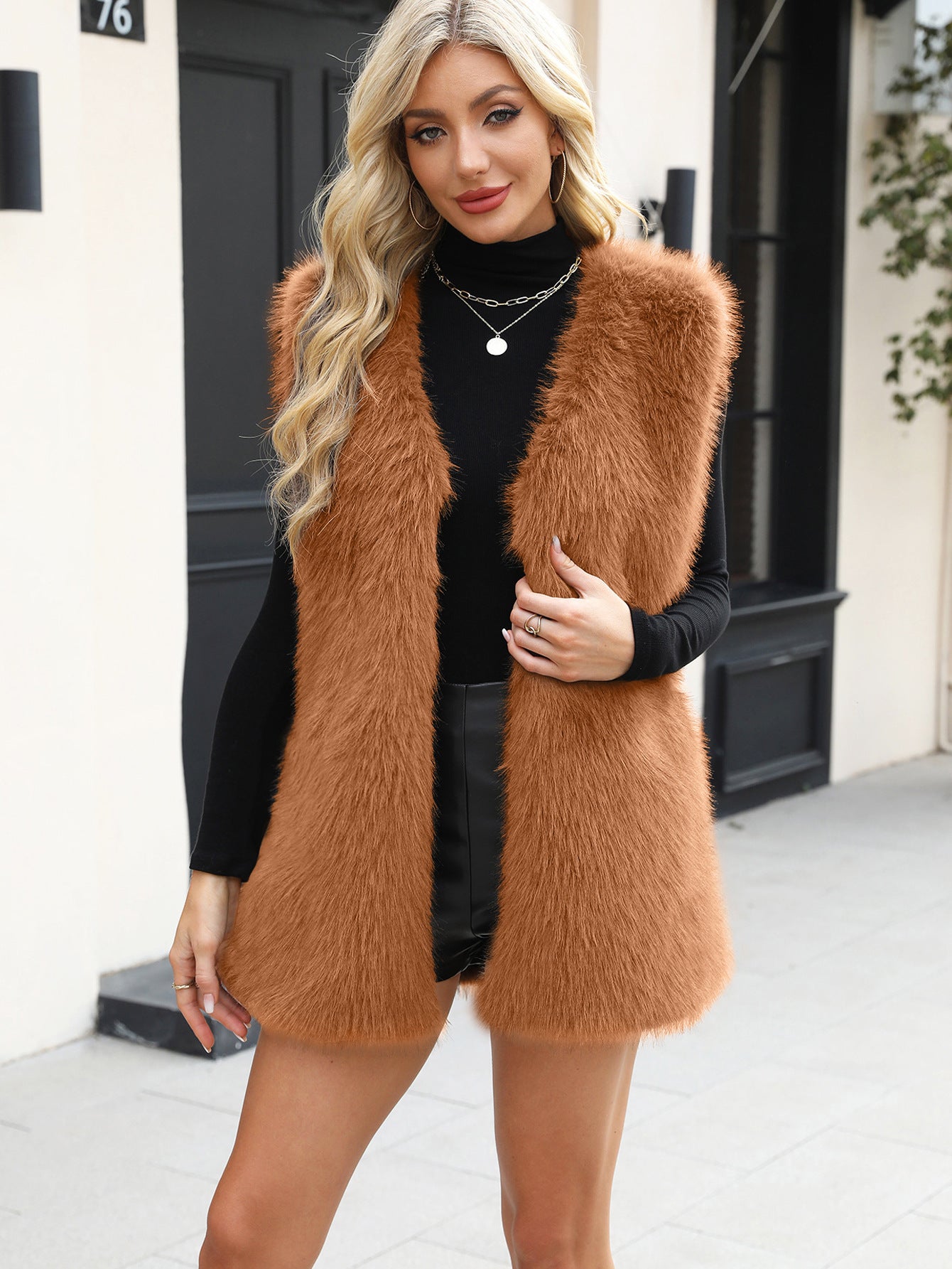 Street Wave Womens Fur Vest Glamorous Luxurious Look For Fashion Forward Women Everyday Style