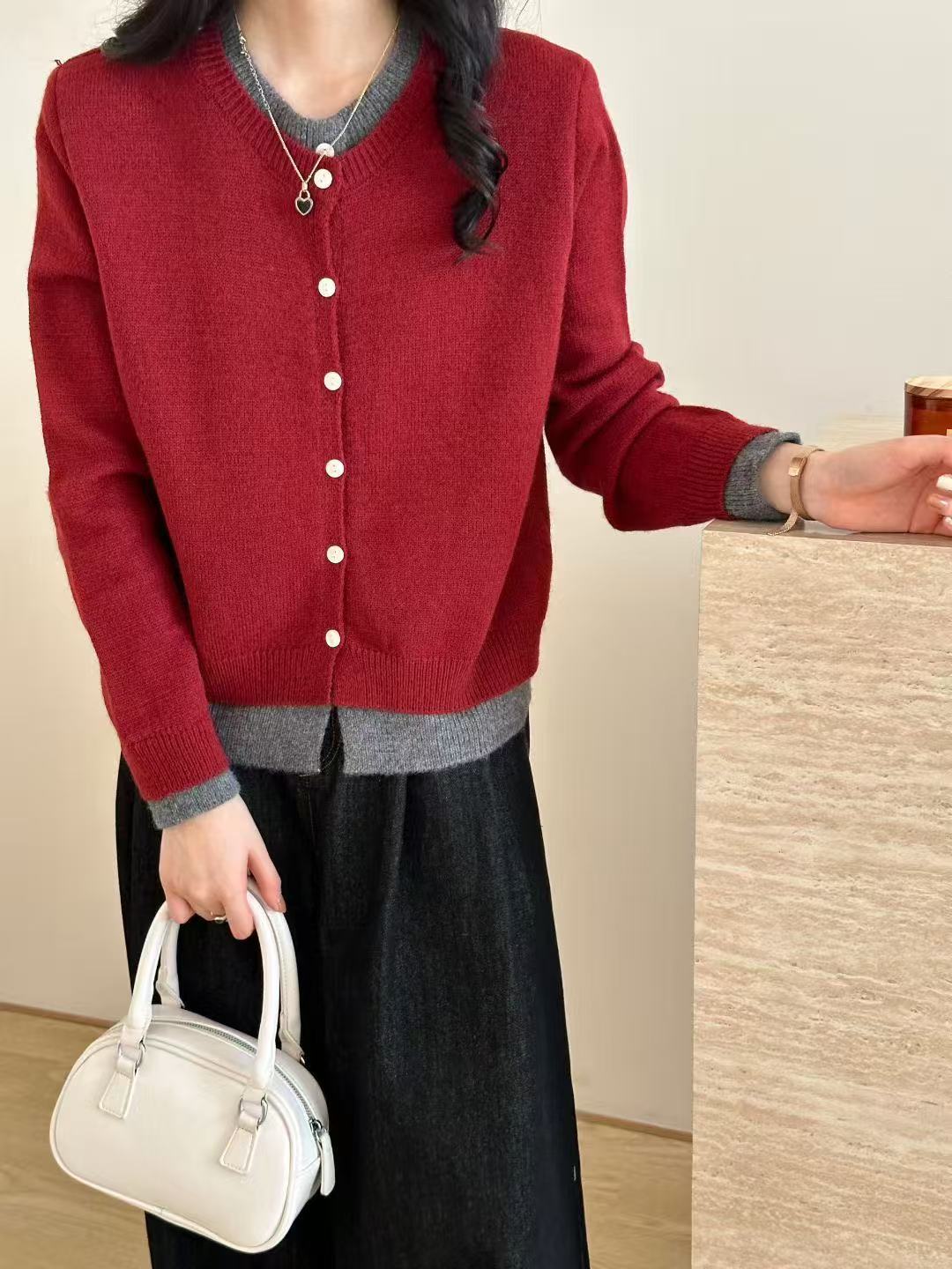 Streetwave Womens Crew Neck Knit Cardigan With Button Detail For Effortless Chic Layering
