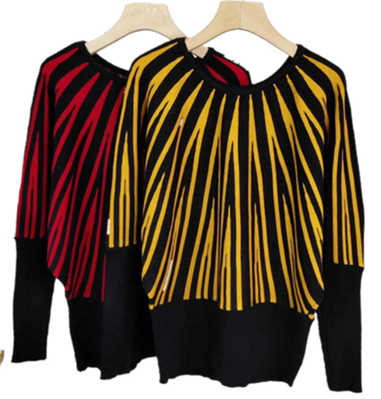 Street Wave Womens Striped Knit Sweater Soft Cozy Comfort Loose Fit for Modern Style