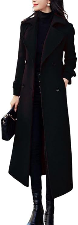 Street Wave Womens Wool Blend Long Coat Elegant Winter Coat For Fashionable Women