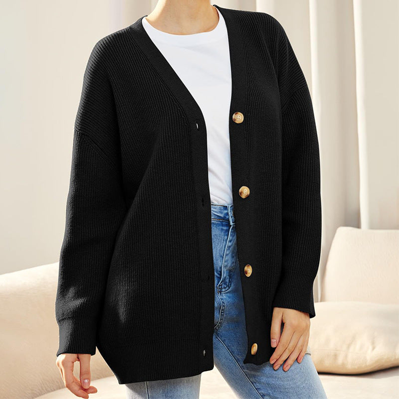 Streetwave Womens Cozy Knit Cardigan Camel Brown with Button Front for Effortless Everyday Elegance