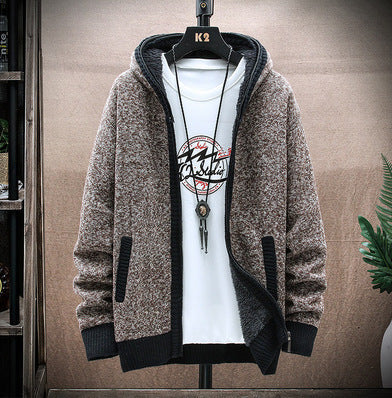 Street Wave Knit Cardigan For Men With Asymmetric Zipper And Practical Pockets Modern Comfort