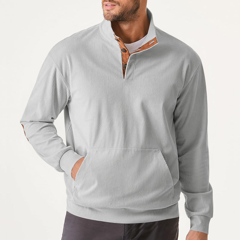 Street-Wave Men's High-Performance Sweatshirt With Stand Collar And Kangaroo Pocket For Active Men
