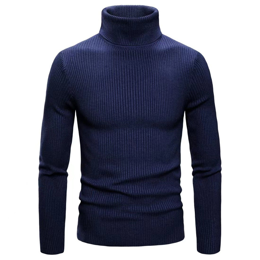 Street Wave Mens Ribbed Turtleneck Sweater Warm Fine Knit Rollneck For Cold Weather