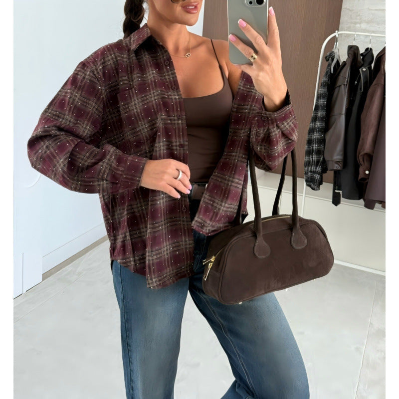Street-Wave Women Plaid Oversized Shirt With Soft Fabric For Everyday Comfort And All Day Wear