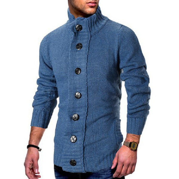 Mens Knit Cardigan With High Collar By Streetwave For Men Premium Wool Blend Warm And Stylish